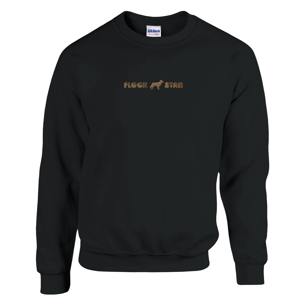 Flock Star Border Collie embroidered sweatshirt in Black