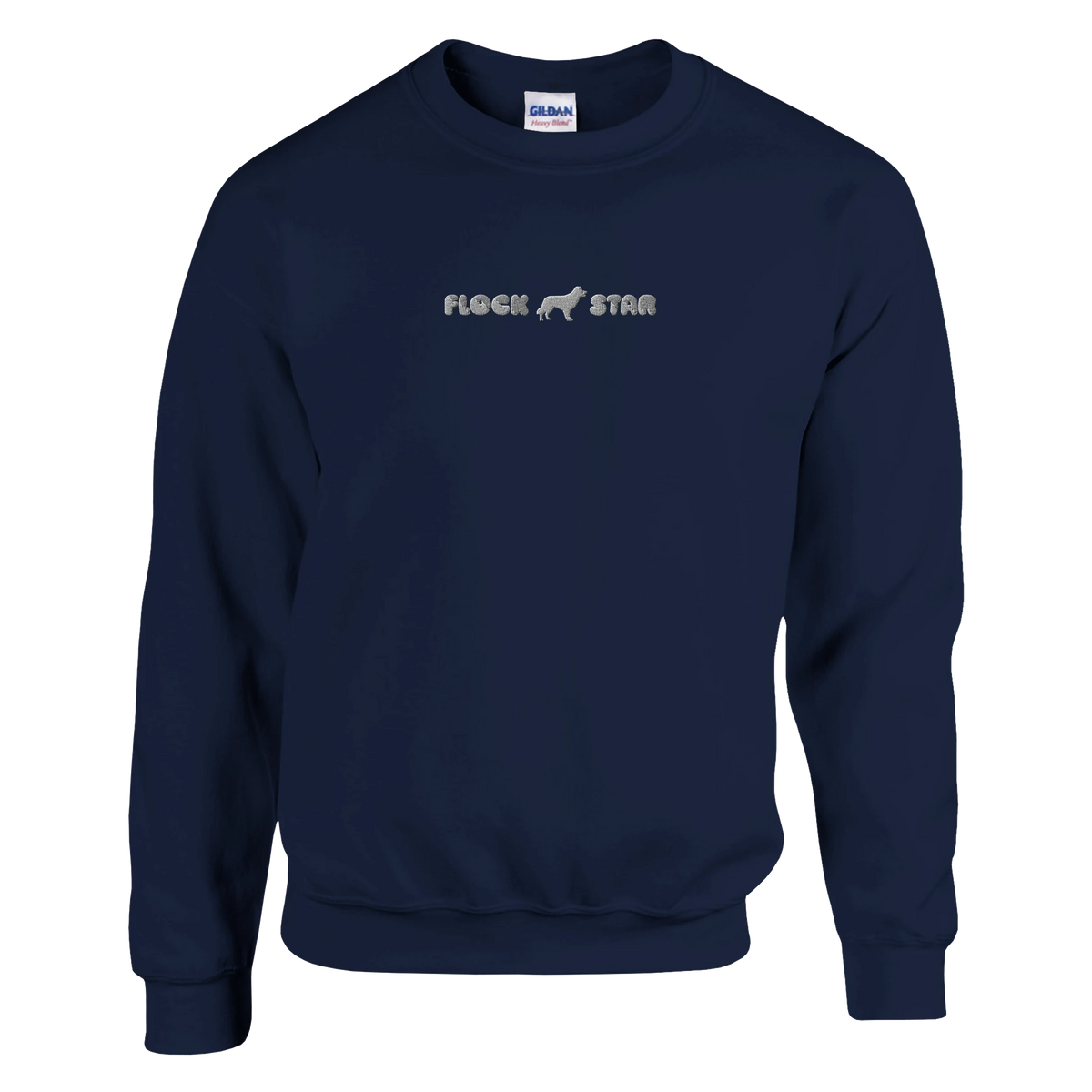 Flock Star Border Collie embroidered sweatshirt in Navy
